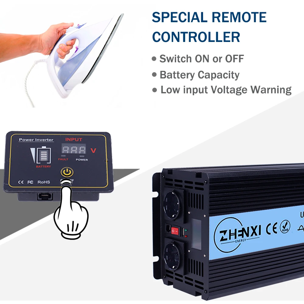 UPS Power Inverter 500W 3/4/5/6kw Solar Power Inverter DC 12V/24V/48V to AC 220V 50Hz Pure Wave Inverter For Solar Power System