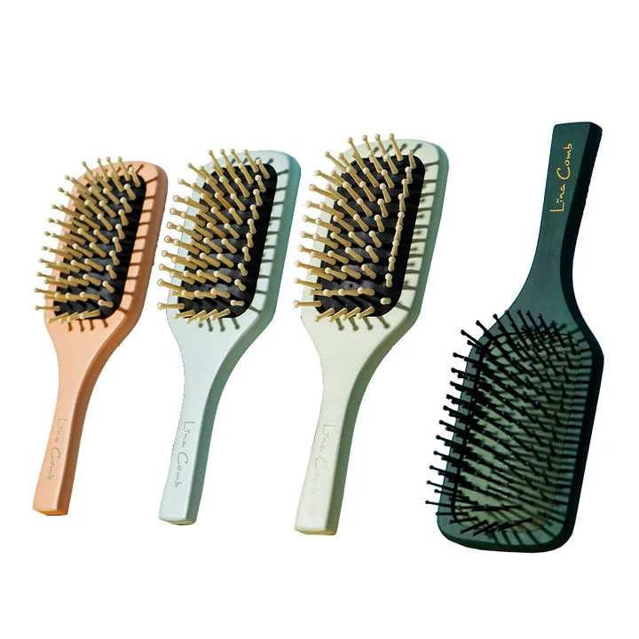 Natural Eco Friendly Paddle Wooden Handle Hairbrush Air Bag Massage Smooth Detangling Hair Comb