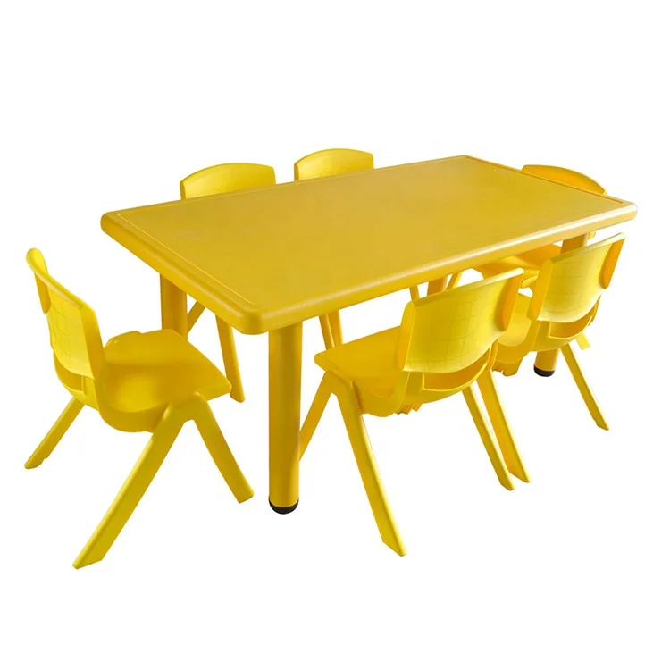 Kids PE Rectangular plastic Table for preschool
