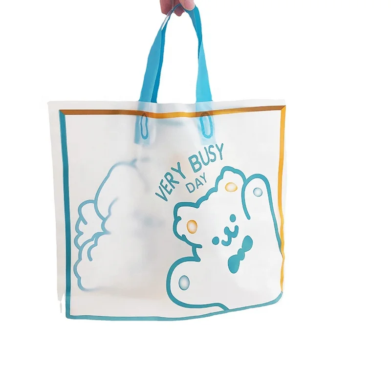 Eva Customized Portable Plastic Bag Frosted Translucent Portable Shopping Bag Gift Clothing Handbag