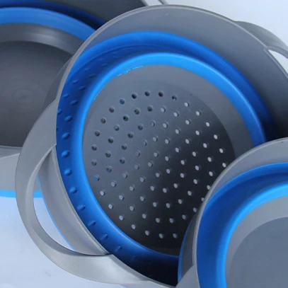 Kitchen Collapsible Silicone Strainer Drainer Set Folding Silicone Dish Drainer Kitchen Strainers Pasta Drainer