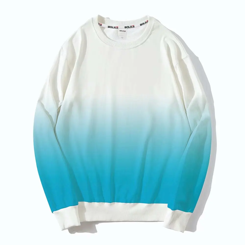 
New style beautiful acrylic blend jumper knit men sweater dip dye set Gradient sweater 