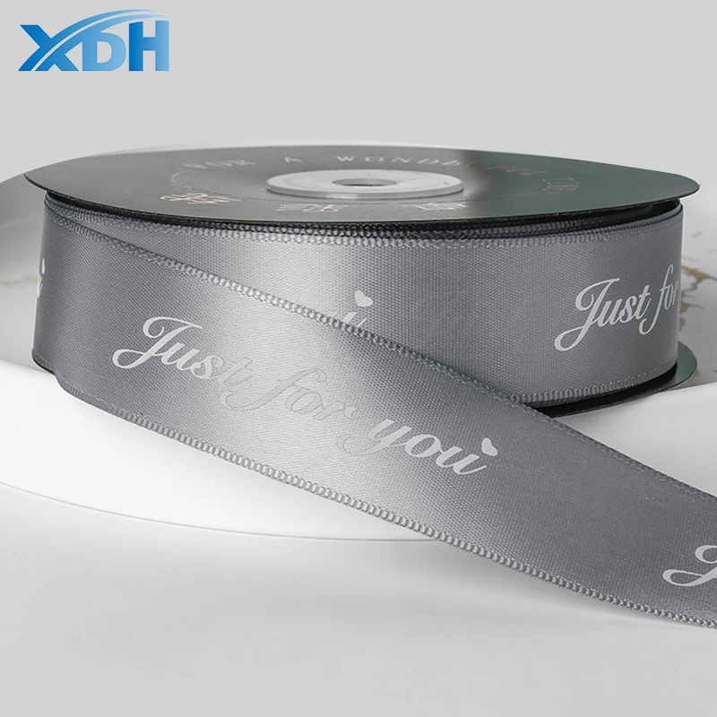 Printed Double Faced Satin Ribbon For Bows Wholesale For Decoration Flowers Ribbons For Wedding
