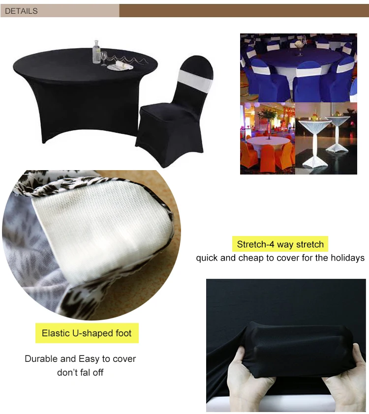 Hot Sale Fancy Stretch Dark Blue Tablecloth 6ft Folding Table Cover for Wedding Party Event Birthday Decoration