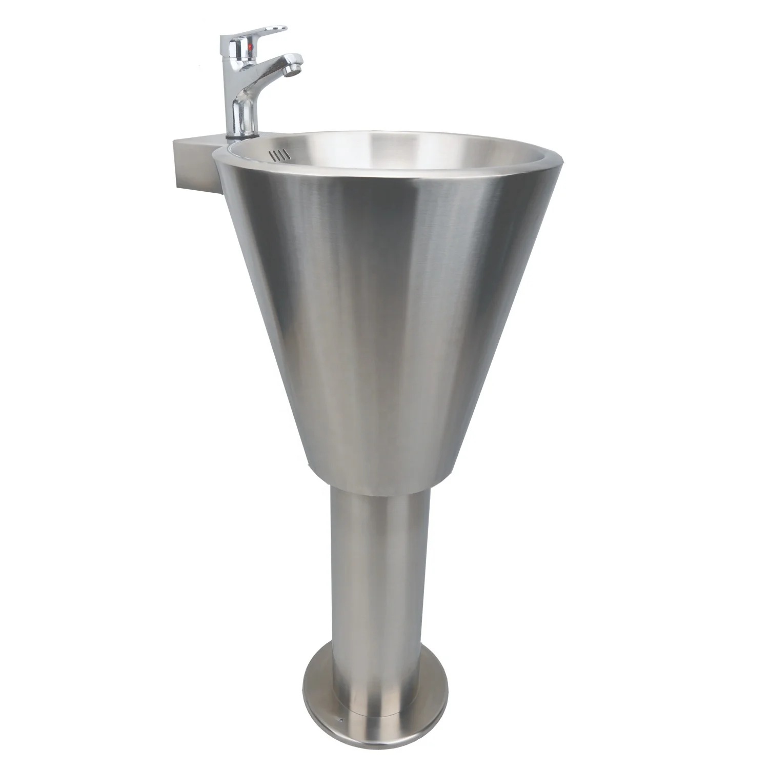 YUSUN Public Stainless Steel Floor Standing Wash Hand Basin With Pedestal