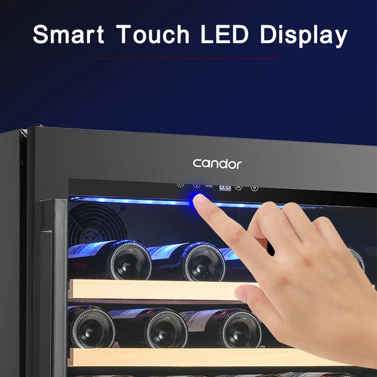 Candor 46 Bottle Glass Door Single Zone Built In Compressor Wine Cooler/ Wine Fridge/Wine Cellar