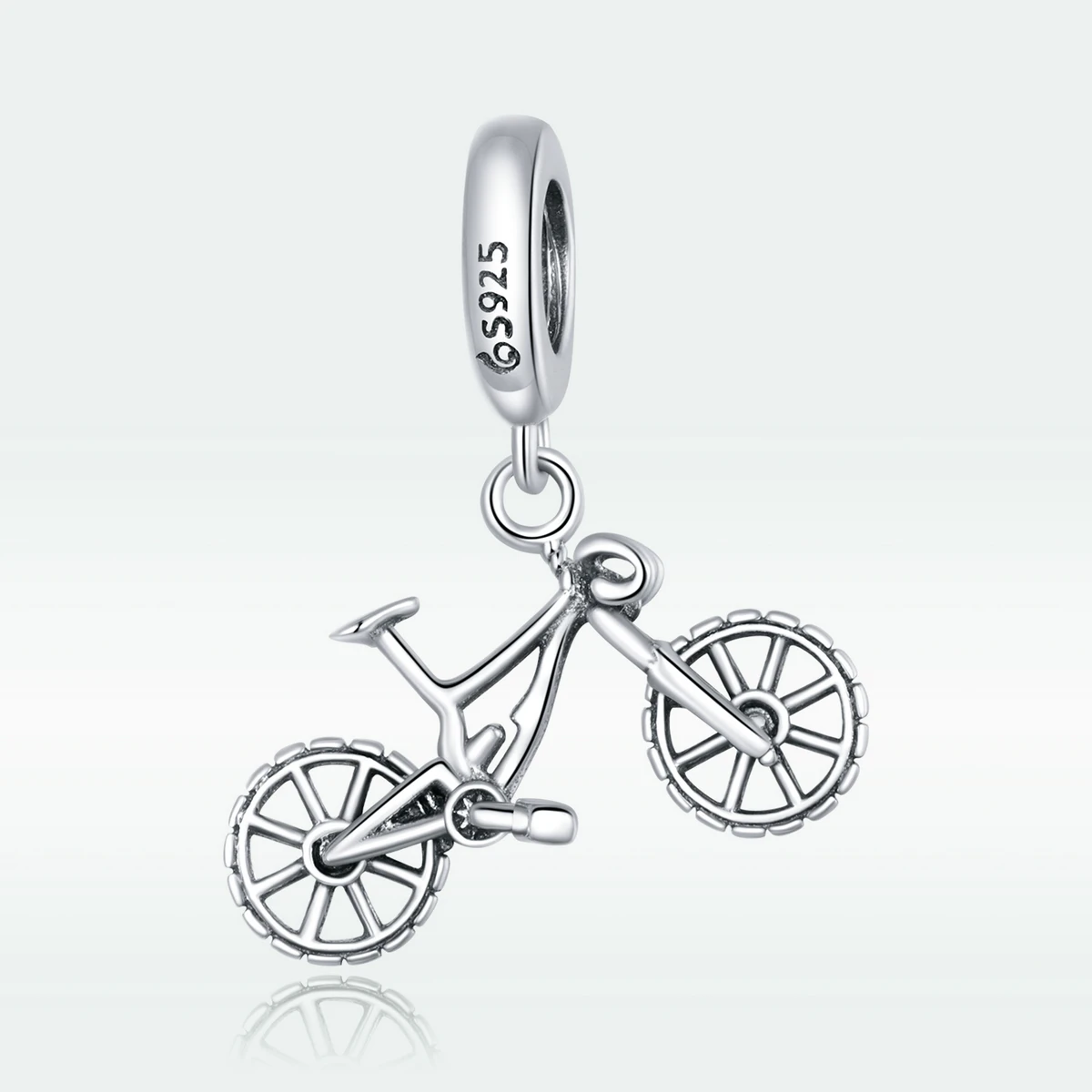 Fashion Sterling Silver 925 Mountain Bike Pendant Charm for DIY Necklace or Bracelet Jewelry Making