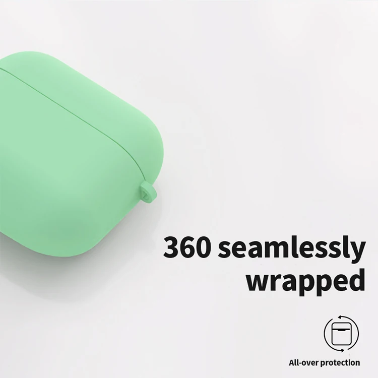 Simplicity Secure Liquid Silicone Sleeve For Airpods Pro Charging Case With Buckle For Shockproof Fall Resistance Case