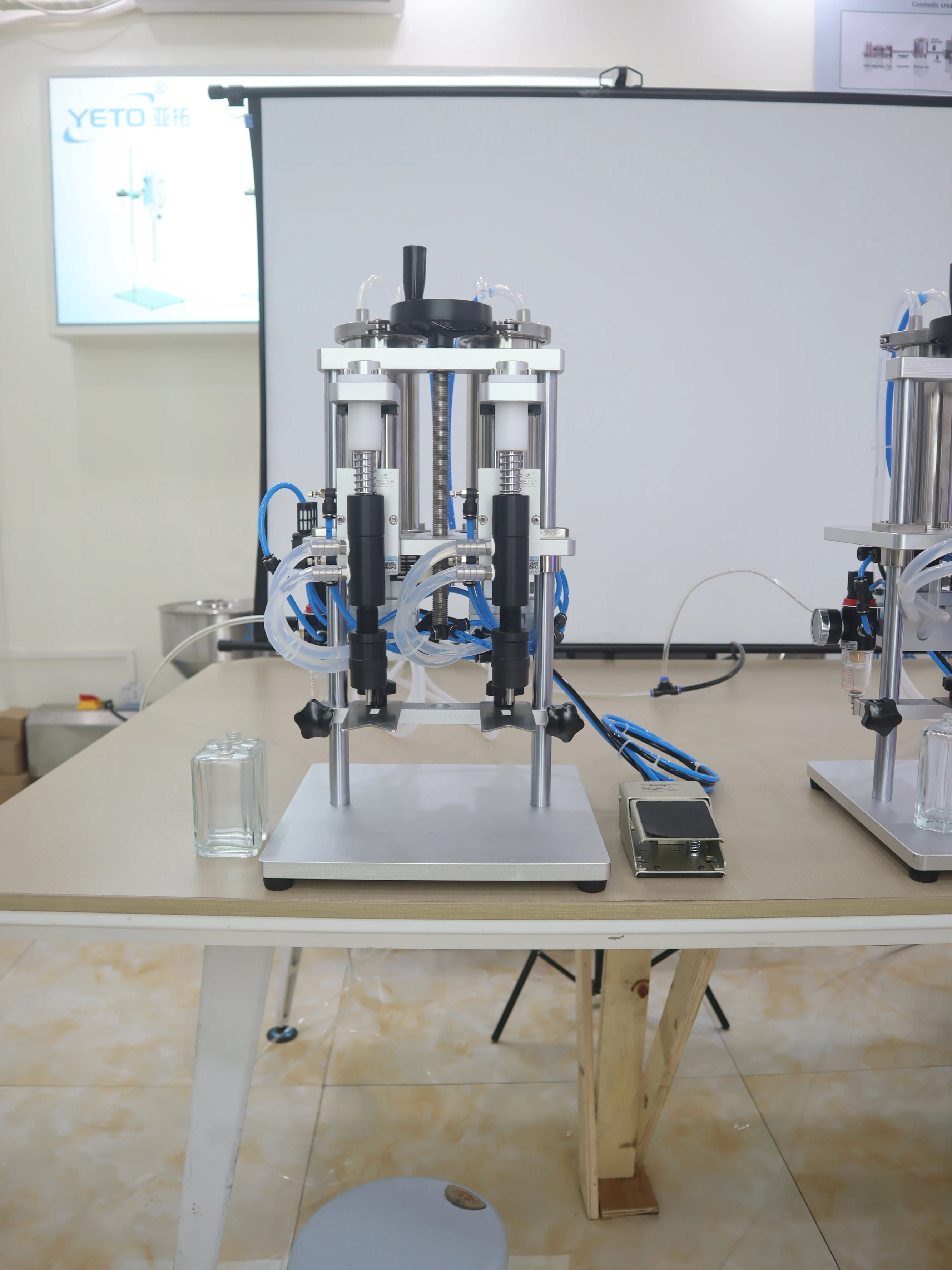 2023 New YETO Small Table Top Essential Oil Perfume Bottle Vacuum Filling Machine Small Business Perfume Filling Machine