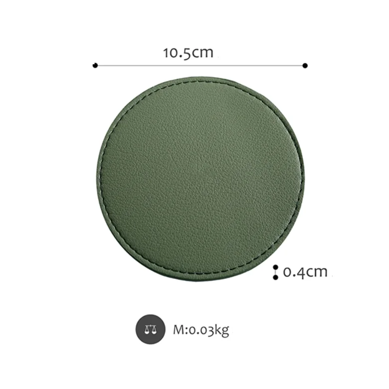 Waterproof Round Faux Leather Cup Mats Leather Coffee Cup Placemat leather Coasters for drinks