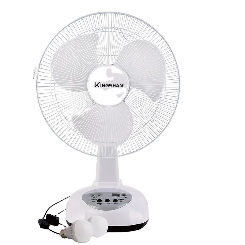 16 INCH 2 Wind Speeds AC/DC Led Emergency Desk Fan Outdoor Useful Swing Function Rechargeable Table Fan