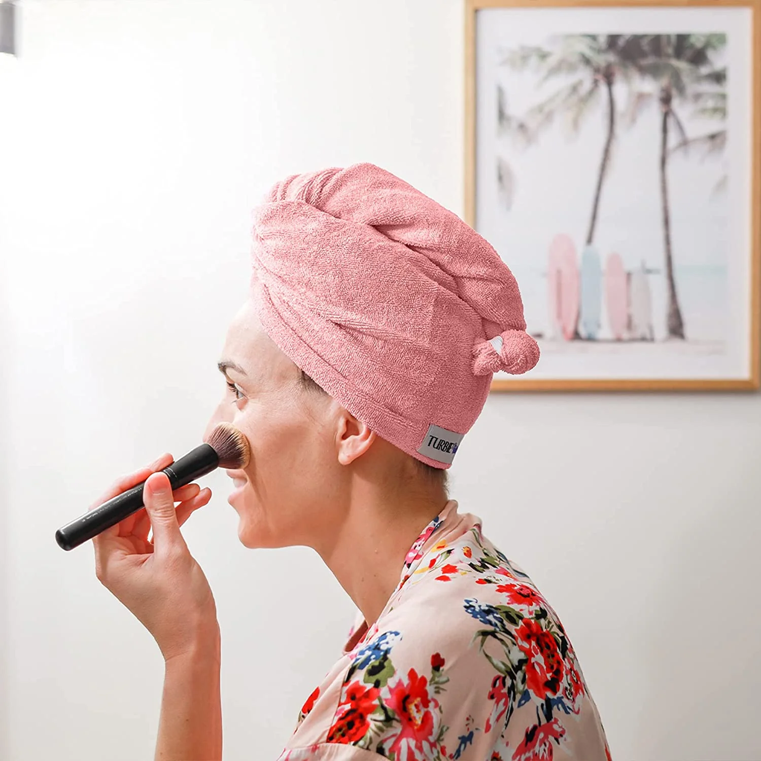 Hot selling custom logo microfiber hair super absorbent ladies quick dry hair towel