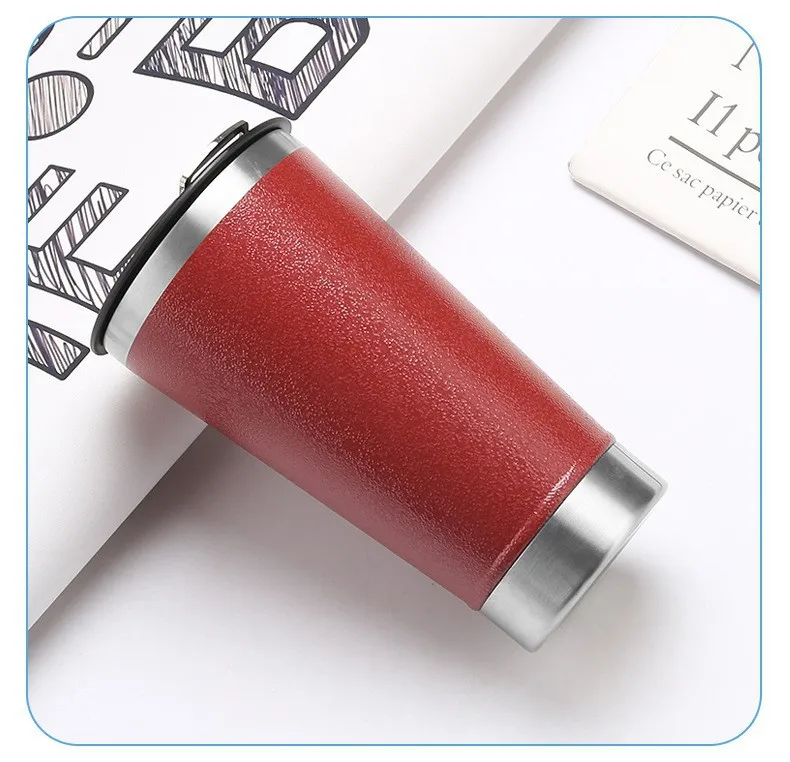 20oz Beauchy Stainless Steel Beer Mug Cup With Built-in Bottle Opener Double Wall Vacuum Insulated Metal Pint Glass Cups