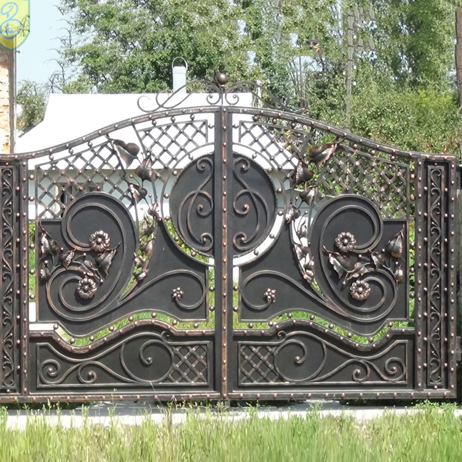 Customized according to your drawing designs fancy iron gate door