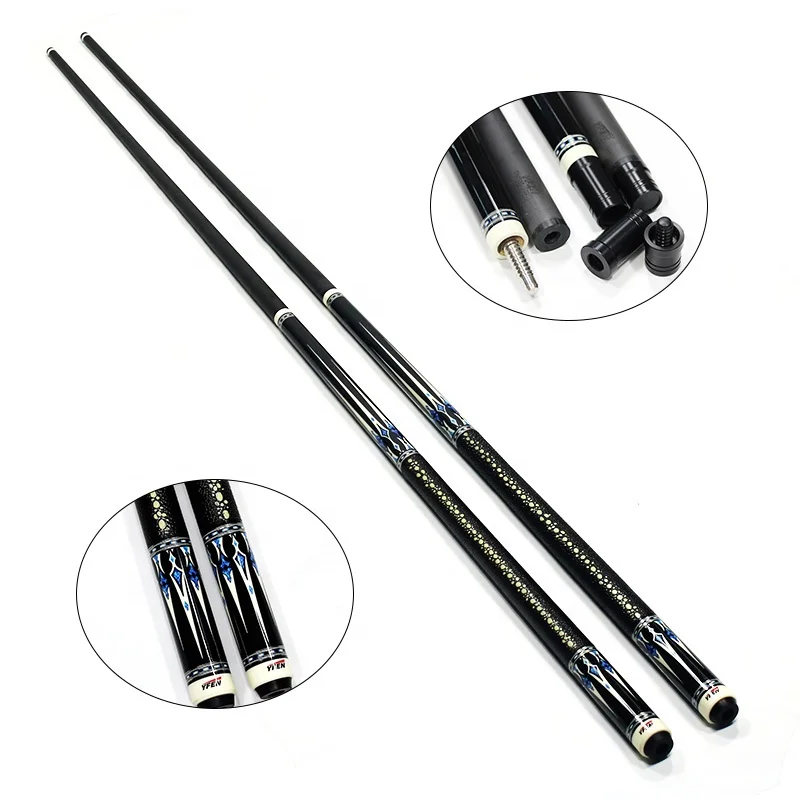 Premium Yfen Genuine Carbon Fiber Shaft Maple Butt11.5mm 12.5mm 1/2 Billiard Pool Cue With Extension