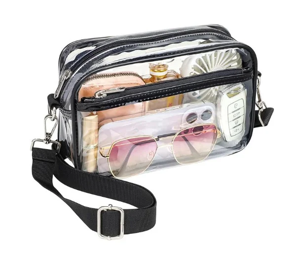 Waterproof PVC Clear Single Crossbody Bag Leisure Messenger Bags Clear Crossbody Bag For Women