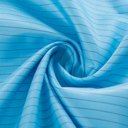 Antistatic esd safe conductive cleanroom polyester clothing fabric
