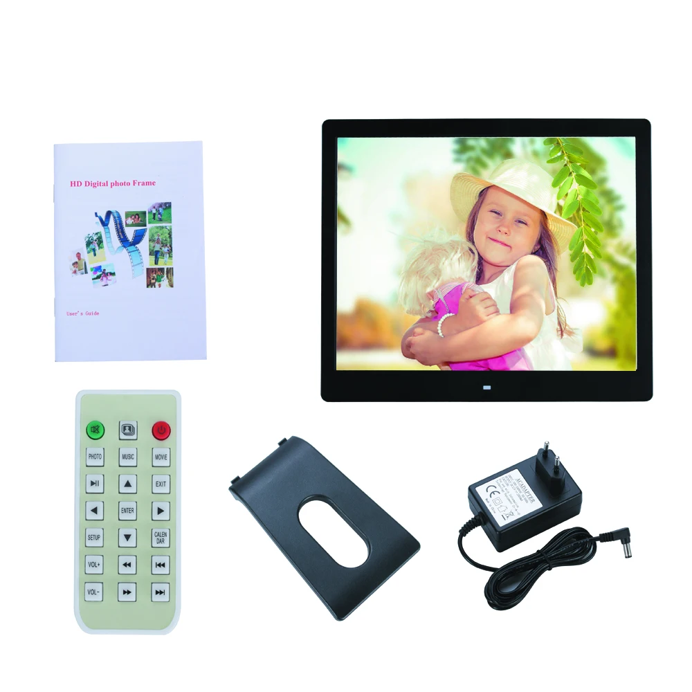 Auto power on 16 inch Digital Photo Frame Playing MP3 MP4 Video Digital Photo playback preload video display