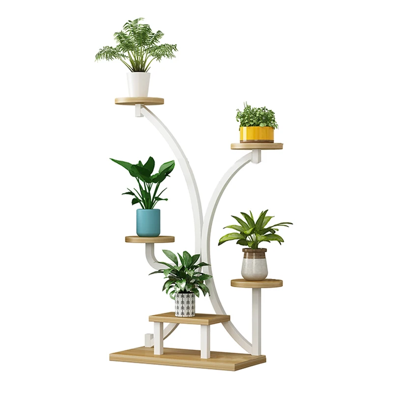 Комнатная железная вешалка для цветочных горшков в гостиной с зеленым редисом и суккулентами многослойная напольная полка для цветов на балкон