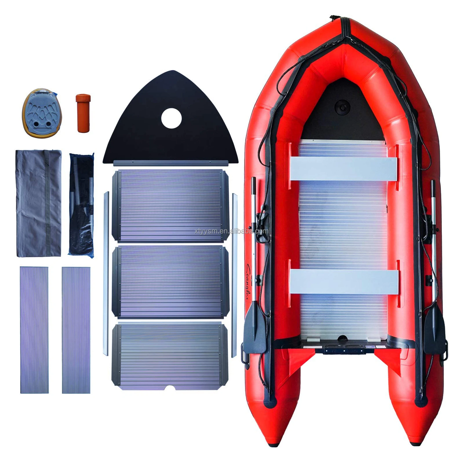 3.6M inflatable boat inflatable yacht kayak paddle boat with PVC high pressure air tube and aluminum floor