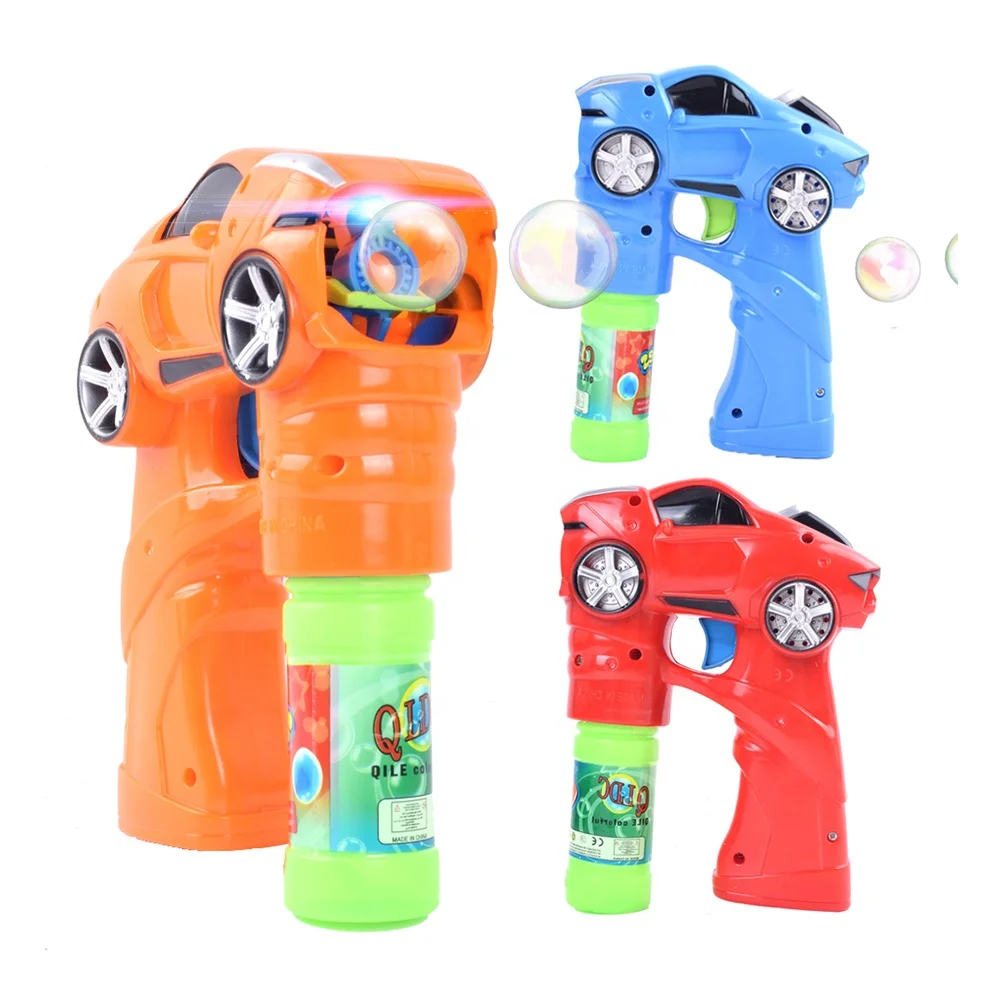 Gun soap water bubbles toys car shape electric led bubble blower gun