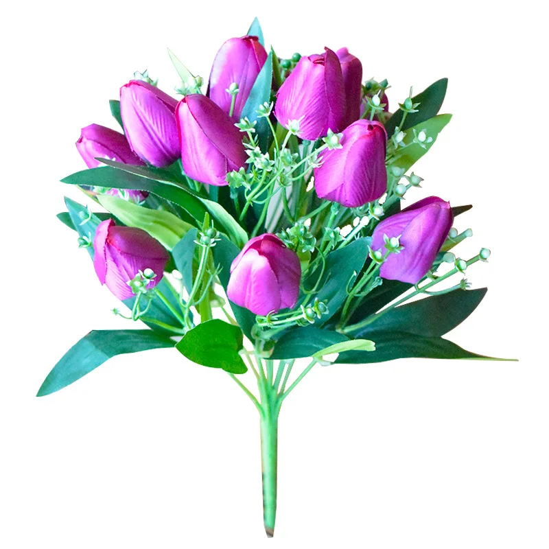 Good Selling Tulip Bouquet Fake Flower For Wedding Home Decoration Flower Plastic Flower