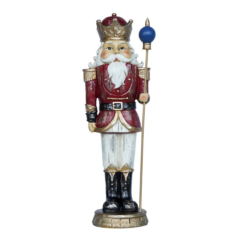 wholesale custom  Christmas craft polyresin nutcracker statues for home and christmas decoration