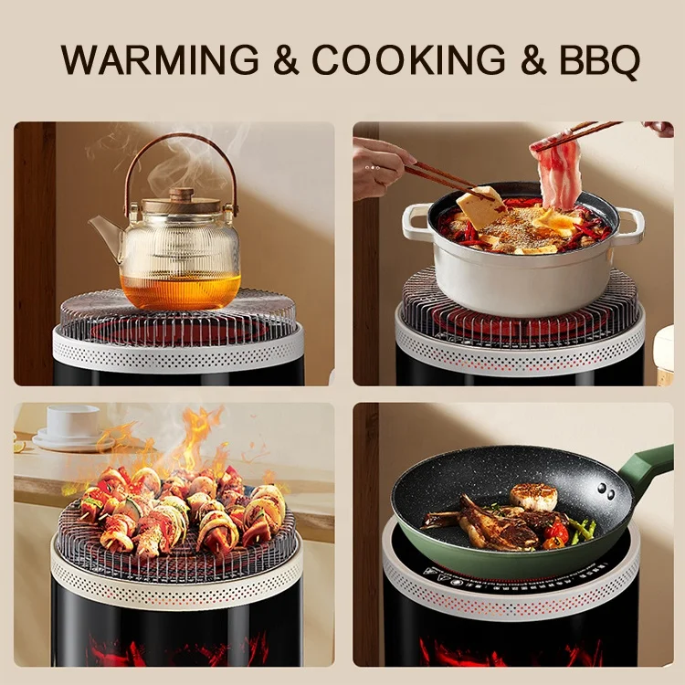 intelligent  Multi-function table heater  touch control  with cooking barbecue function 3 in 1 warming heater