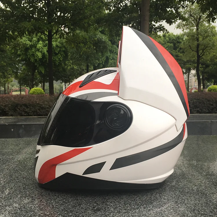 Yoursjoys open face bike motorcycle Cat ears helmet ornament cute motorcycle helmets