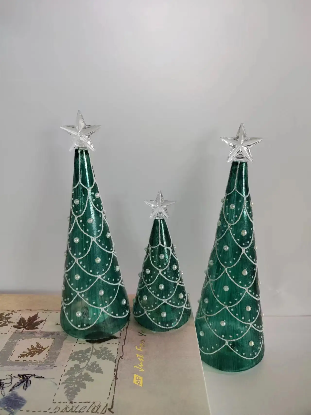 Christmas decoration LED light glass tree indoor atmosphere scene layout furnishings tabletop home decor Christmas ornaments