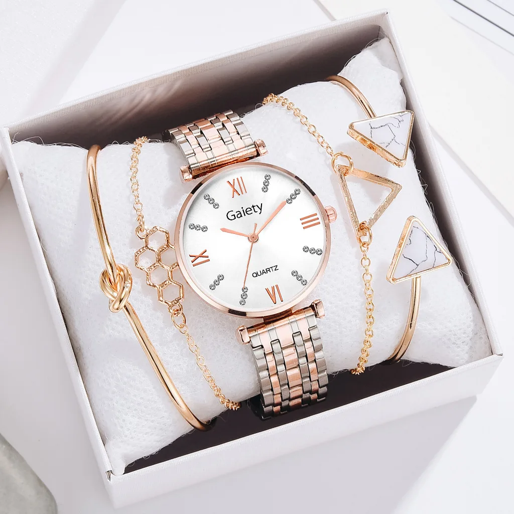 2022 Wholesale Custom LOGO fashion Classic jewelry Ladies Quartz bracelets and Watches set for women