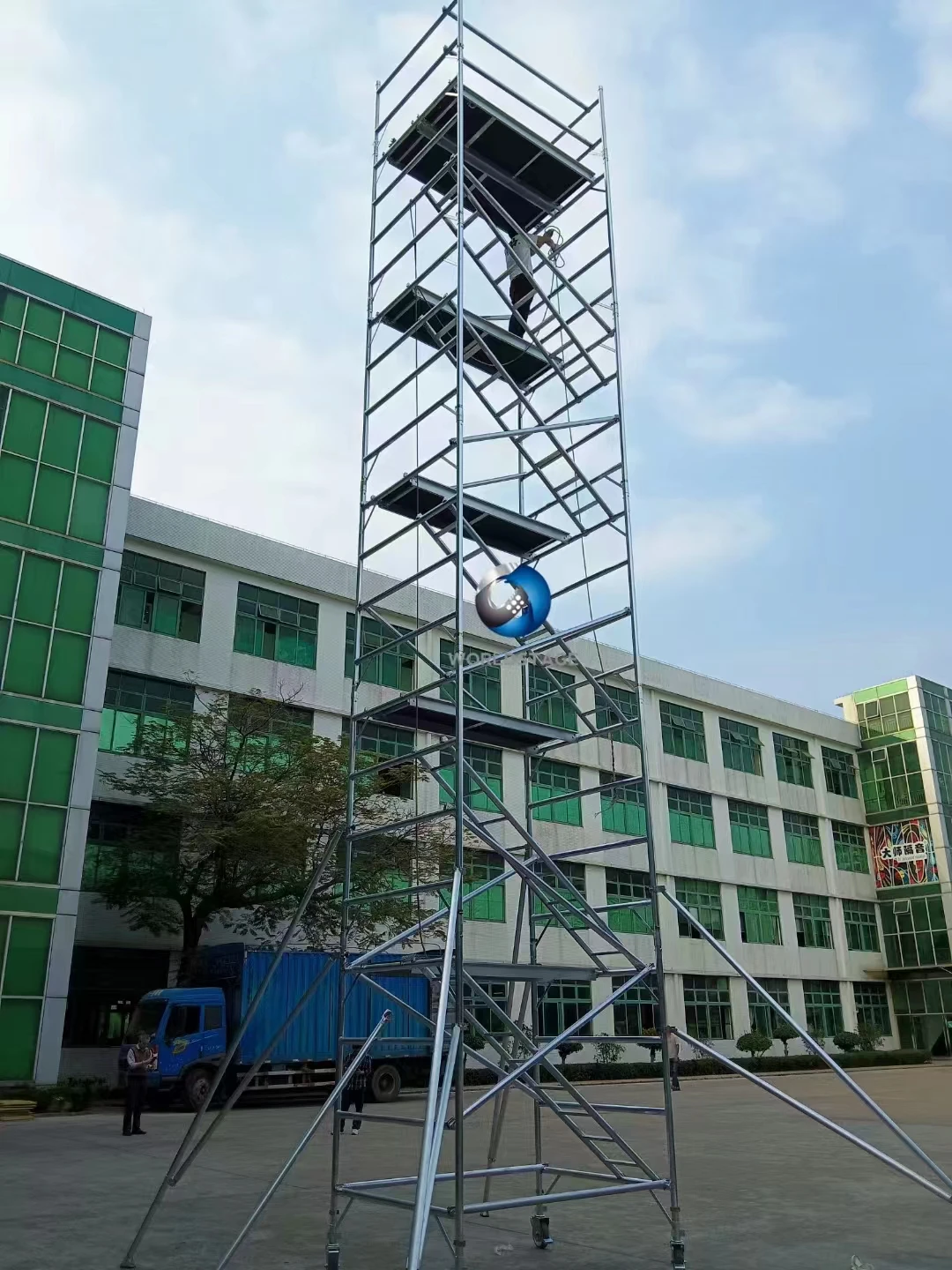 Galvanized Movable Ringlock Dimensions Standards Ladder Type Layher Scaffolding For Construction