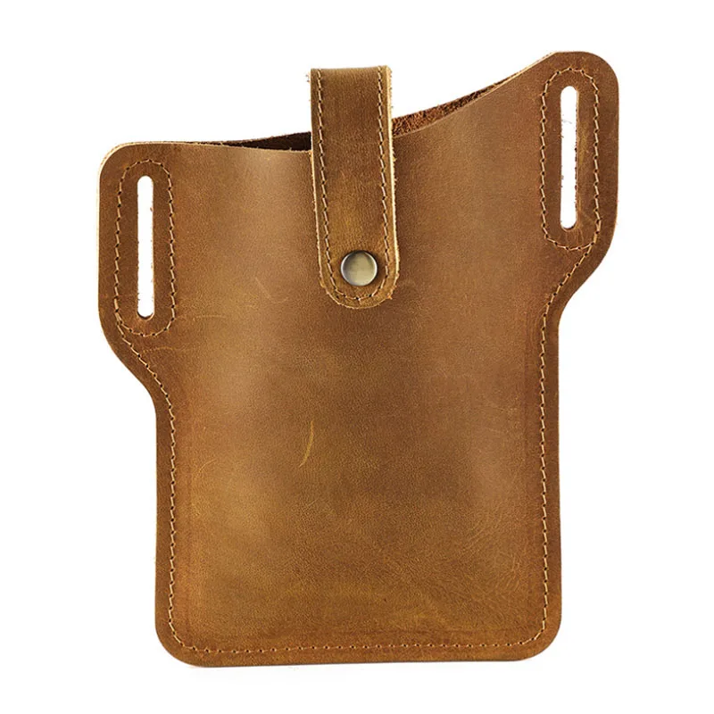 Genuine Leather Male Waist Pack Phone Pouch Bags Waist Bag Quality Cowhide Man Belt Pouch Purse Bag for Phone New