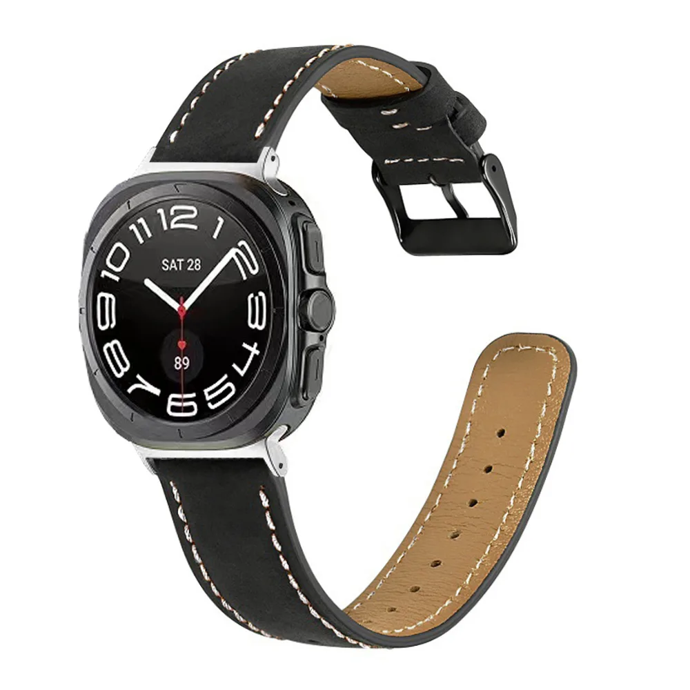 47mm High Quality Genuine Leather Strap For Samsung Galaxy Watch 7 Ultra Leather Smart Watch Band