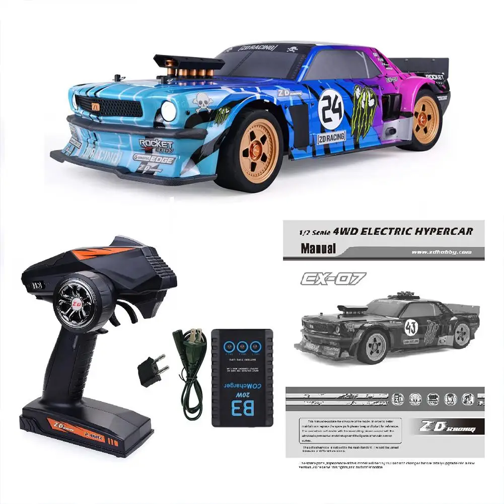 EX-07 1/7 Scale 4WD Remote Control Monster Car High Speed 130km/h Brushless RC Drift Cars Toys