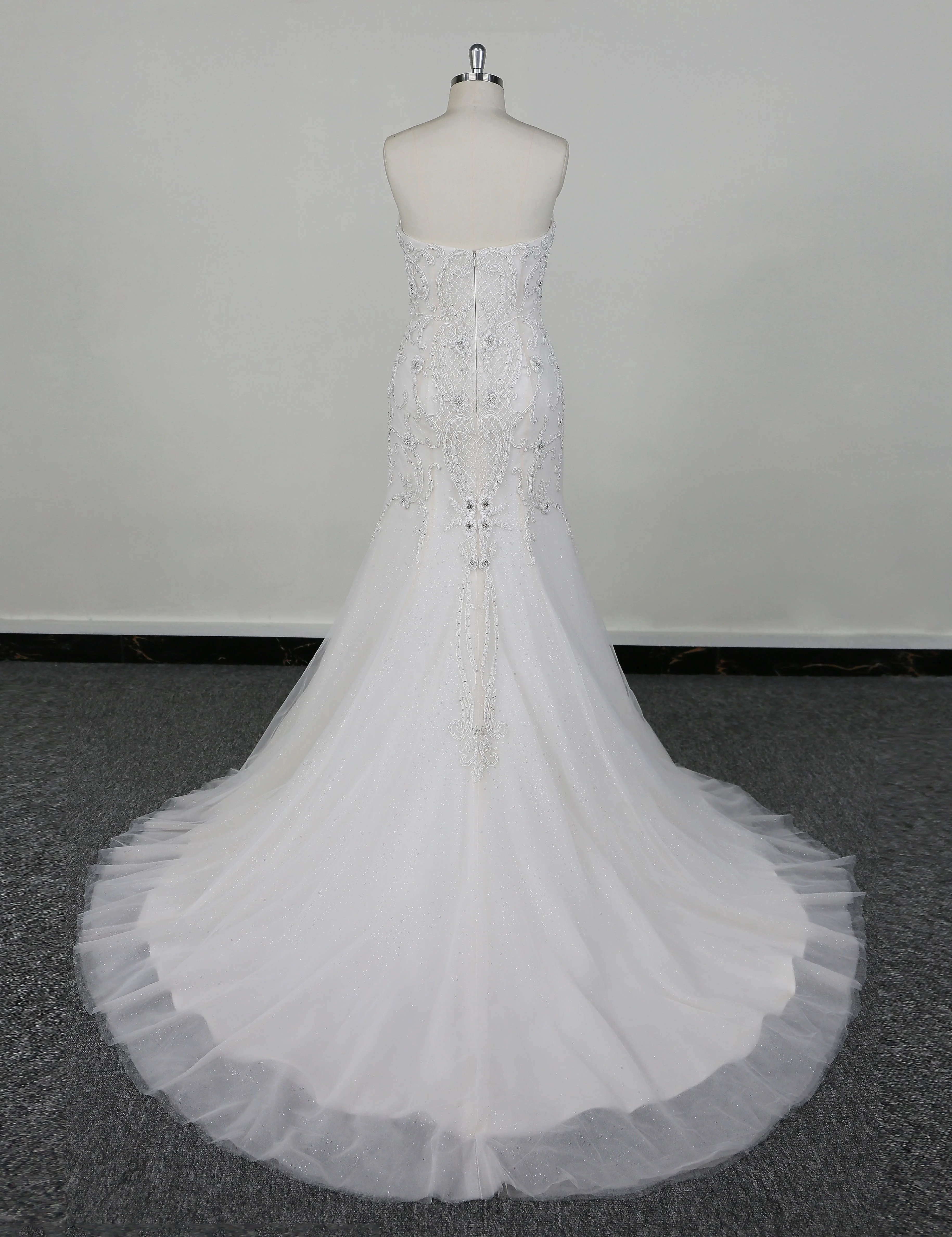 2024 New Sparkly Rhinestones heavy beaded light champagne wedding Dress bridal Dresses