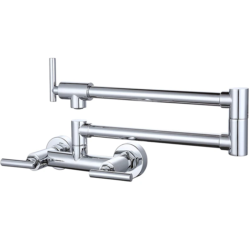 Lead-Free Double Joint Swing Arm Faucets Hot Cold Kitchen Mixer Faucet Folding Kitchen Tap