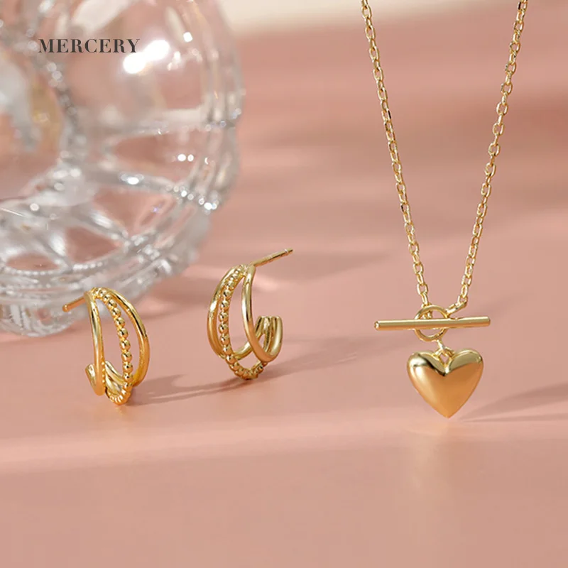 Серебряная подвеска 925 пробы 18 K Позолоченные ювелирные изделия ожерелье нержавеющая сталь сердце Романтический Настоящее серебро