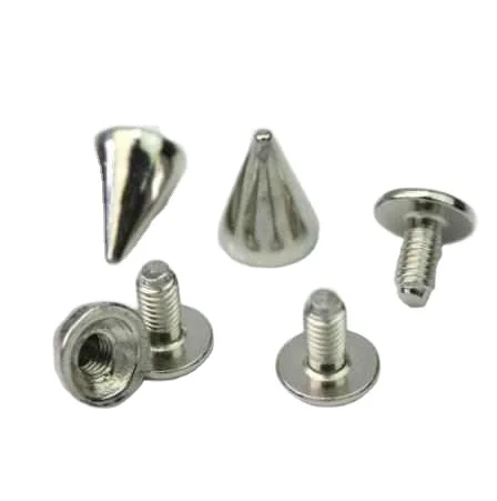 100pcs Spikes Cone Studs  Color Alloy 10mm*7mm Punk Rock Spots Rivet for Leathercraft Bracelet Bag DIY Apparel Decoration