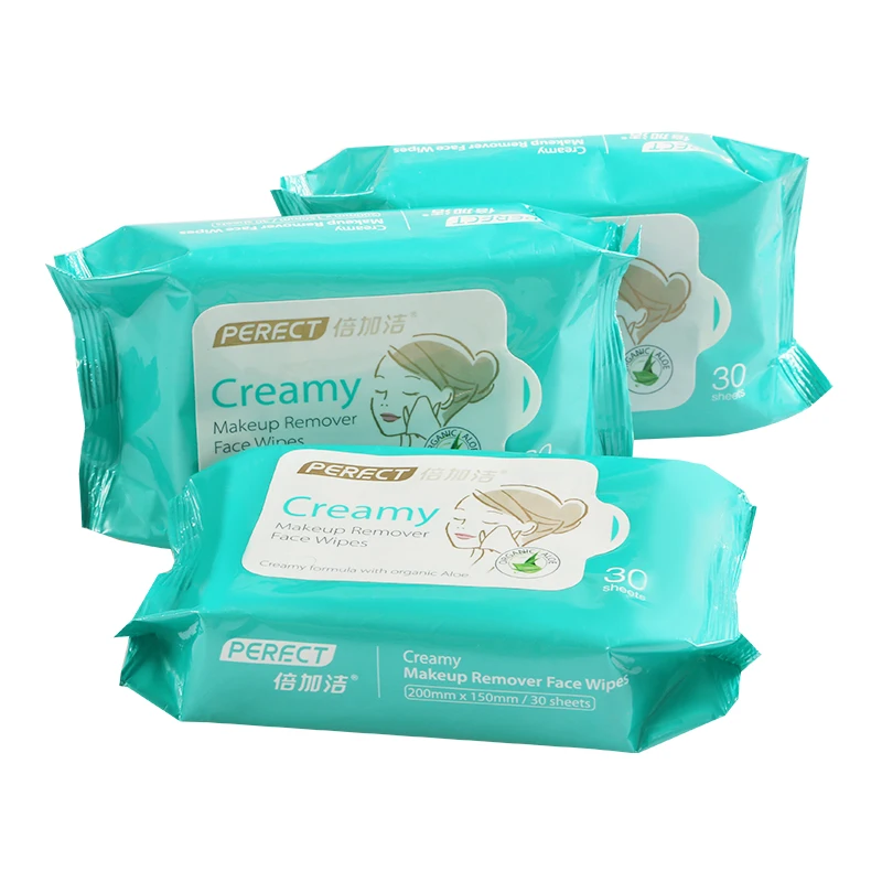 PERFCT OEM Creamy Makeup remover Face Wet Wipes for deep cleaning without irratating skin