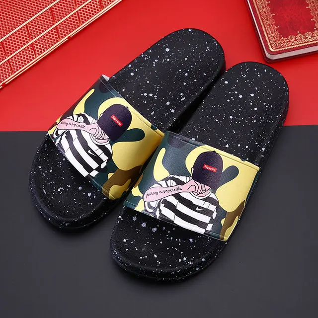 2022 Fashion Slippers For Men In South Korea Men Slides Sandals Shoes Bedroom And Beach Men Slipper