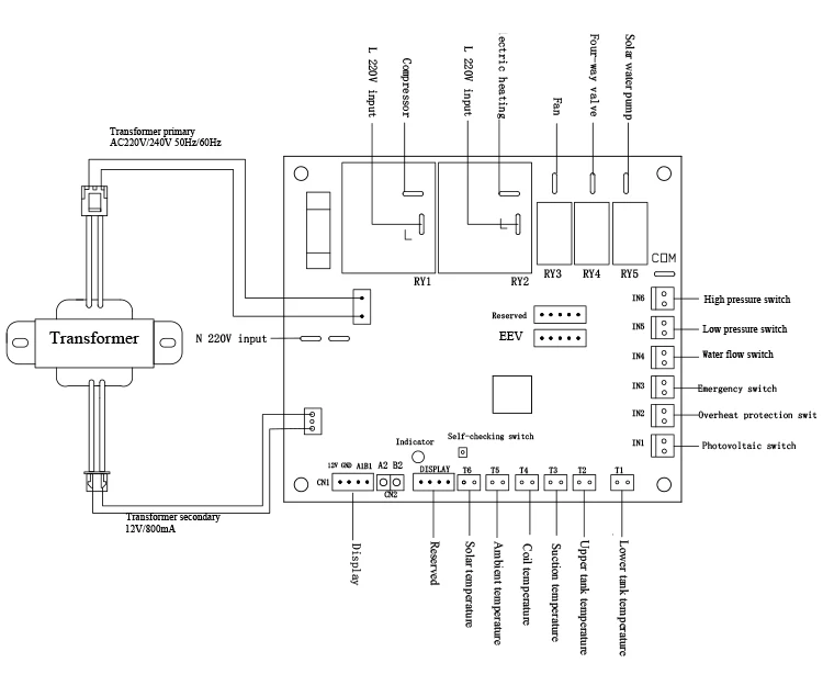 All In One  Air Source Solar  Heat Pump Water Heater Pcba Control Board Tuya Wifi Heat Pump Controller Pcb Circuit Board