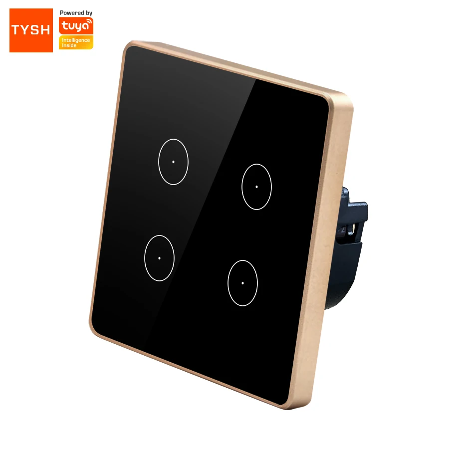 TYSH No Neutral&neutral Tuya Wifi Switch Wall Light Control System 1/2/3/4 Gang Wall Smart Switch For Hotel/home With Alexa Goog