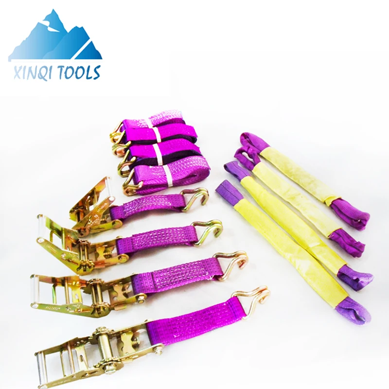 XINQI Motorby Motor Alloy Wheel Straps Tow Dolly Basket Strap with Twisted Snap Hooks