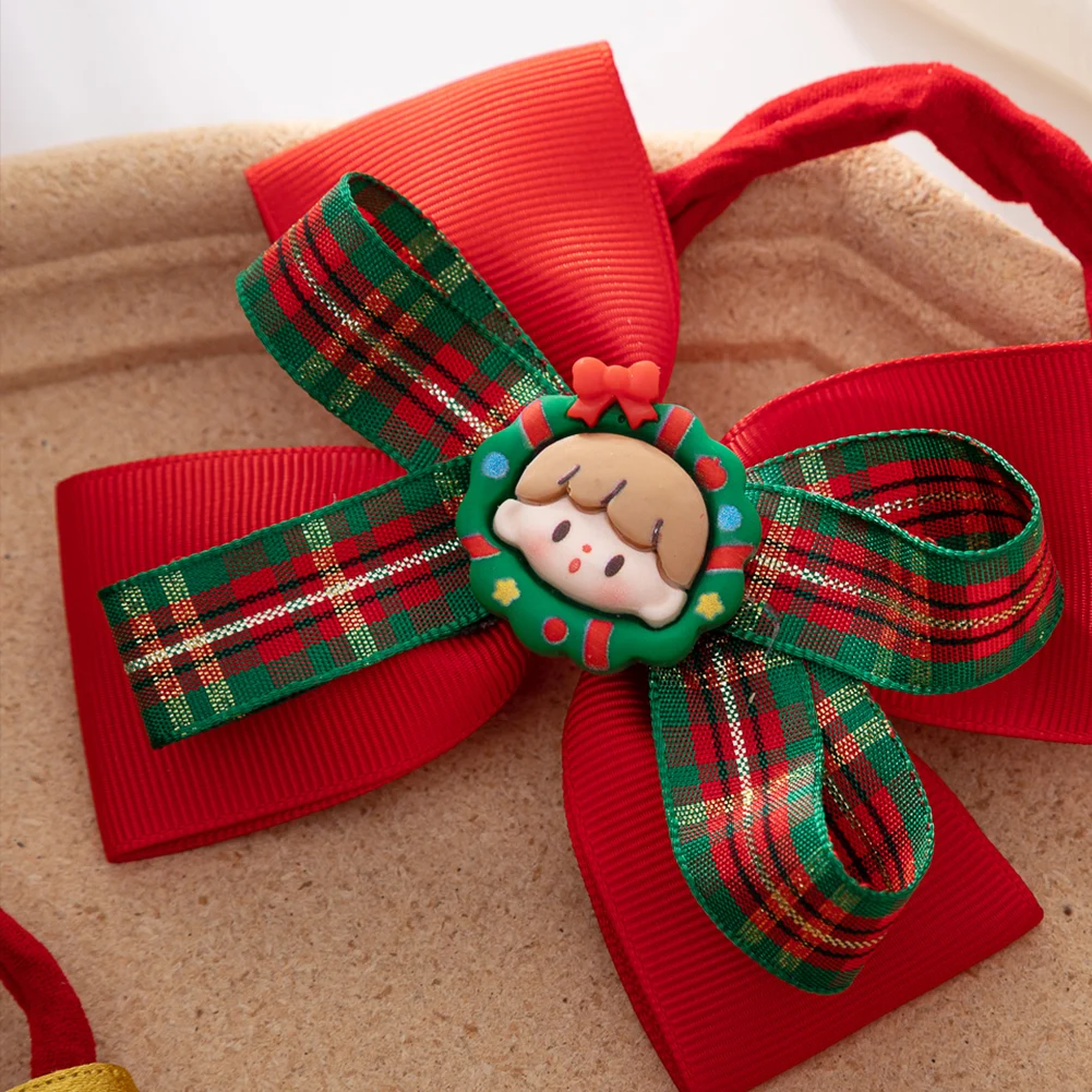 Hot Sell Baby Red Headband Christmas Nylon Hairbows Custom Print Hair Bands New Year Photography Supplies