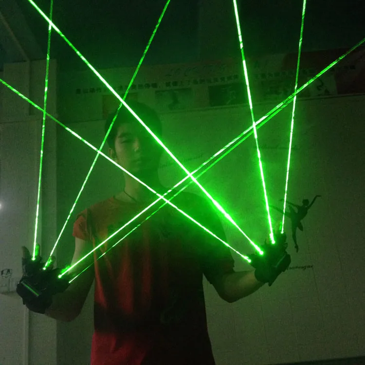 Luminous LED Laser Gloves with 1/2/3/4/5 Pcs Laser Head for DJ Club/Party Show Stage Performance Props