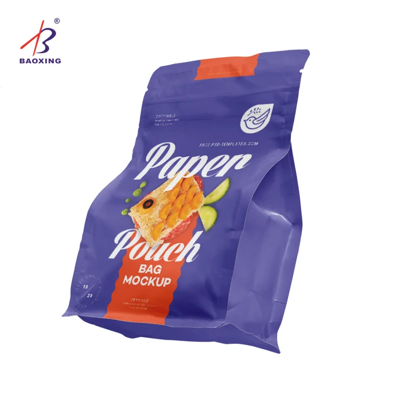 Moisture Proof Flat Bottom Mylar Stand Up Cashew Nut Packaging Plastic Dried Fruit Package Bag