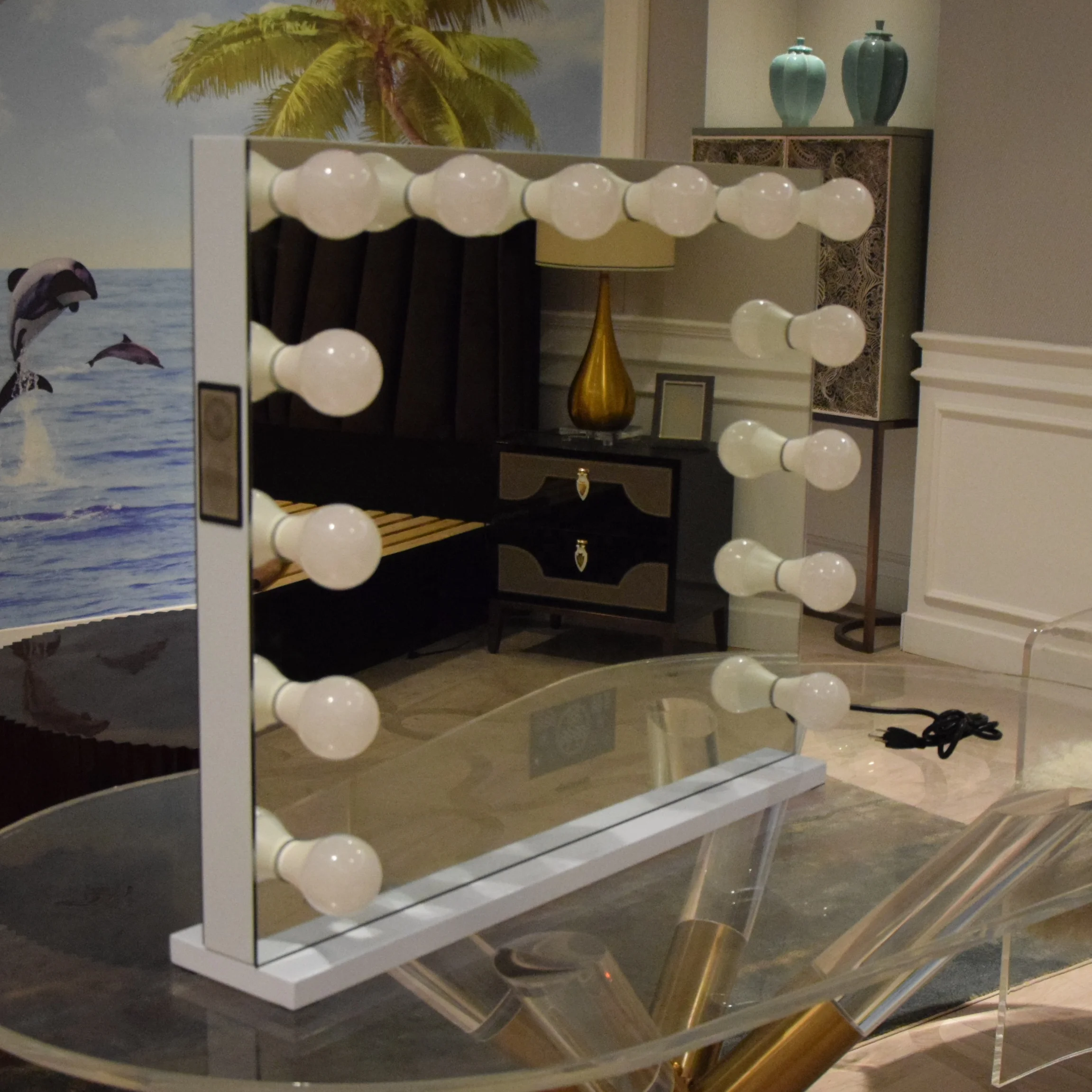 Stock on USA! Docarelife Makeup Vanity Hollywood Desk Lighted Dressing Mirror for Bedroom