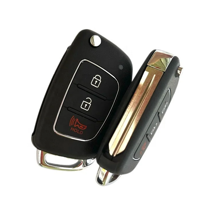 HTC KEYS 2+1button flip remote control 433mhz with 4D60 80bit chip for h-yundai car key