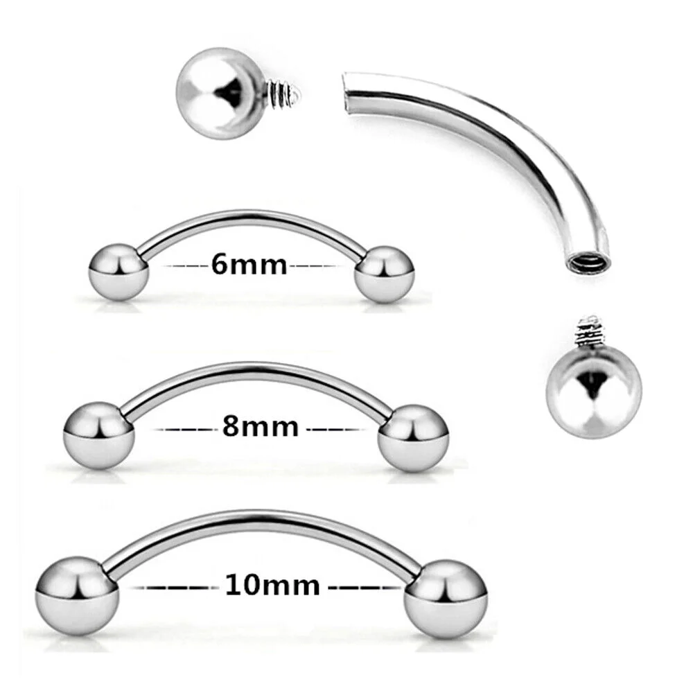Implant Grade Titanium Piercing Jewelry Spike Cone Eyebrow Curved Barbell Eyebrow Rings Piercing